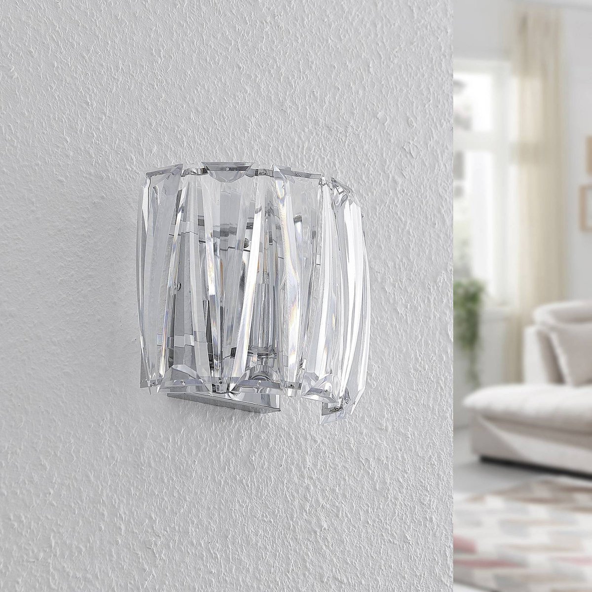 Applique, Sofia transparent, chrome, LINDBY