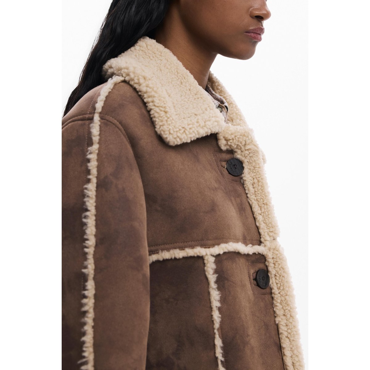 Manteau effet peau marron, DESIGUAL