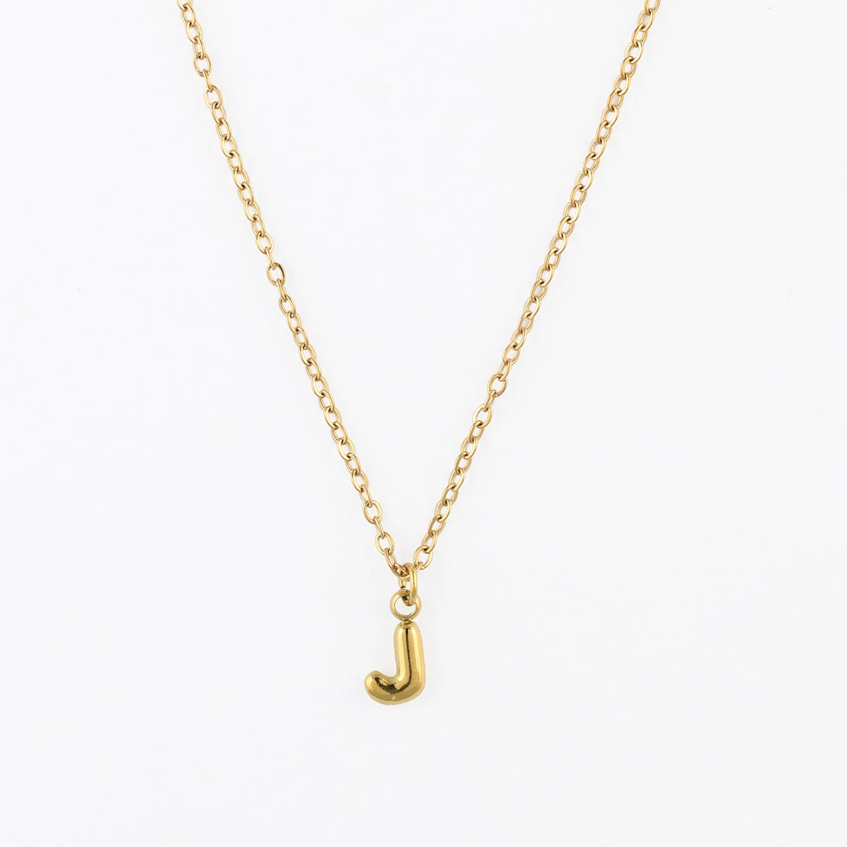 Collier à pendentif lettre J acier inoxydable doré, BALABOOSTE