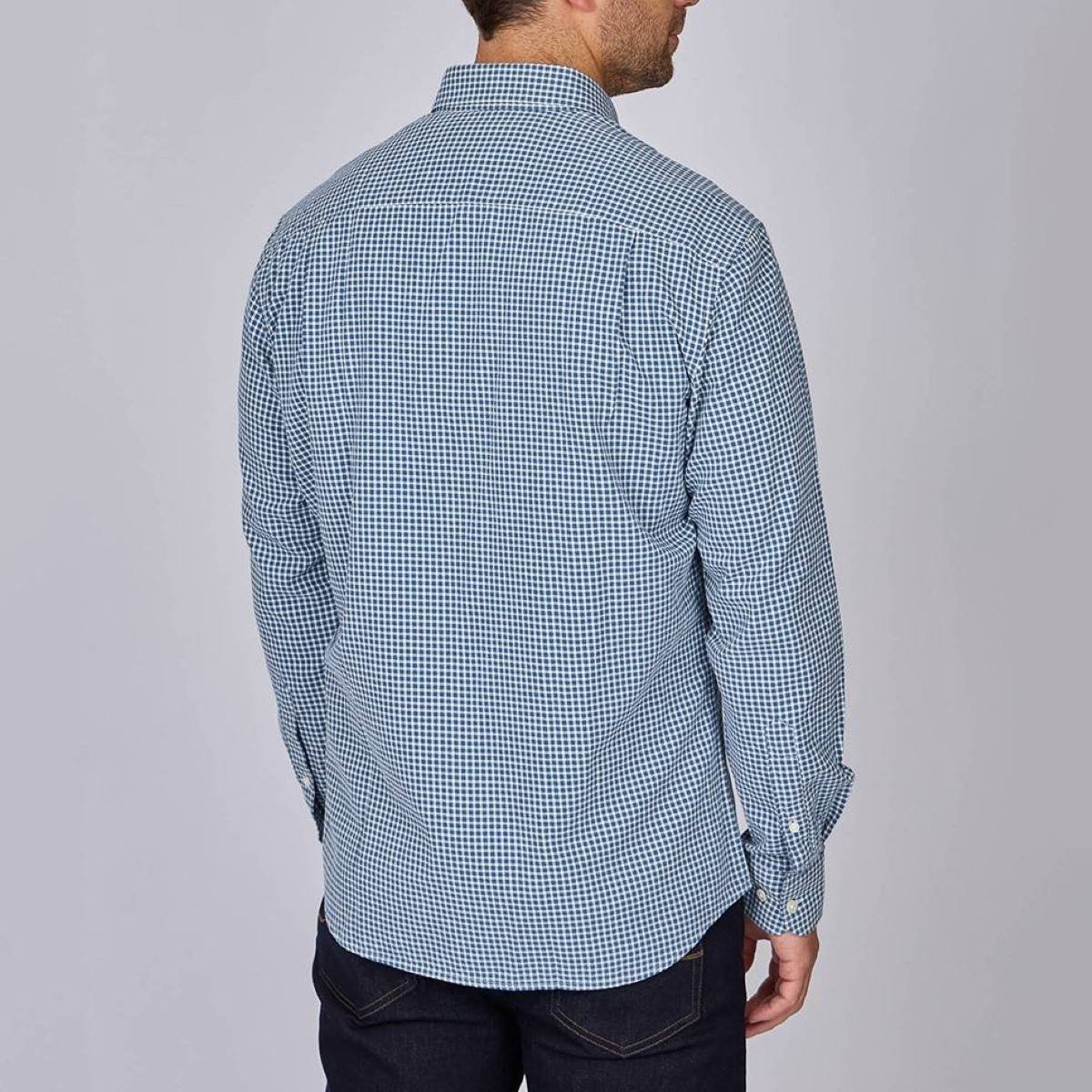 Chemise à carreaux bleu marine, MISE AU GREEN