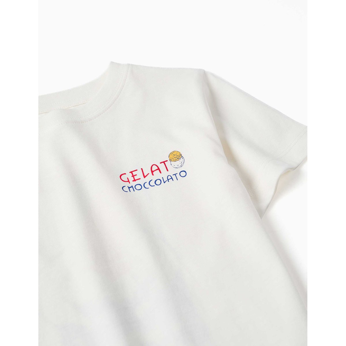 T-shirt en coton avec imprimé Gelato You&Me blanc, ZIPPY