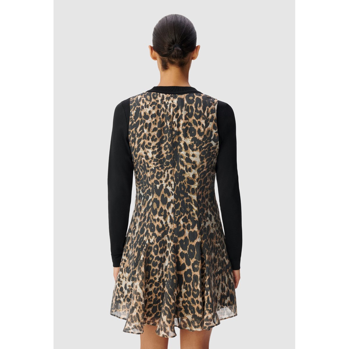 Robe courte motif léopard marron, IKKS