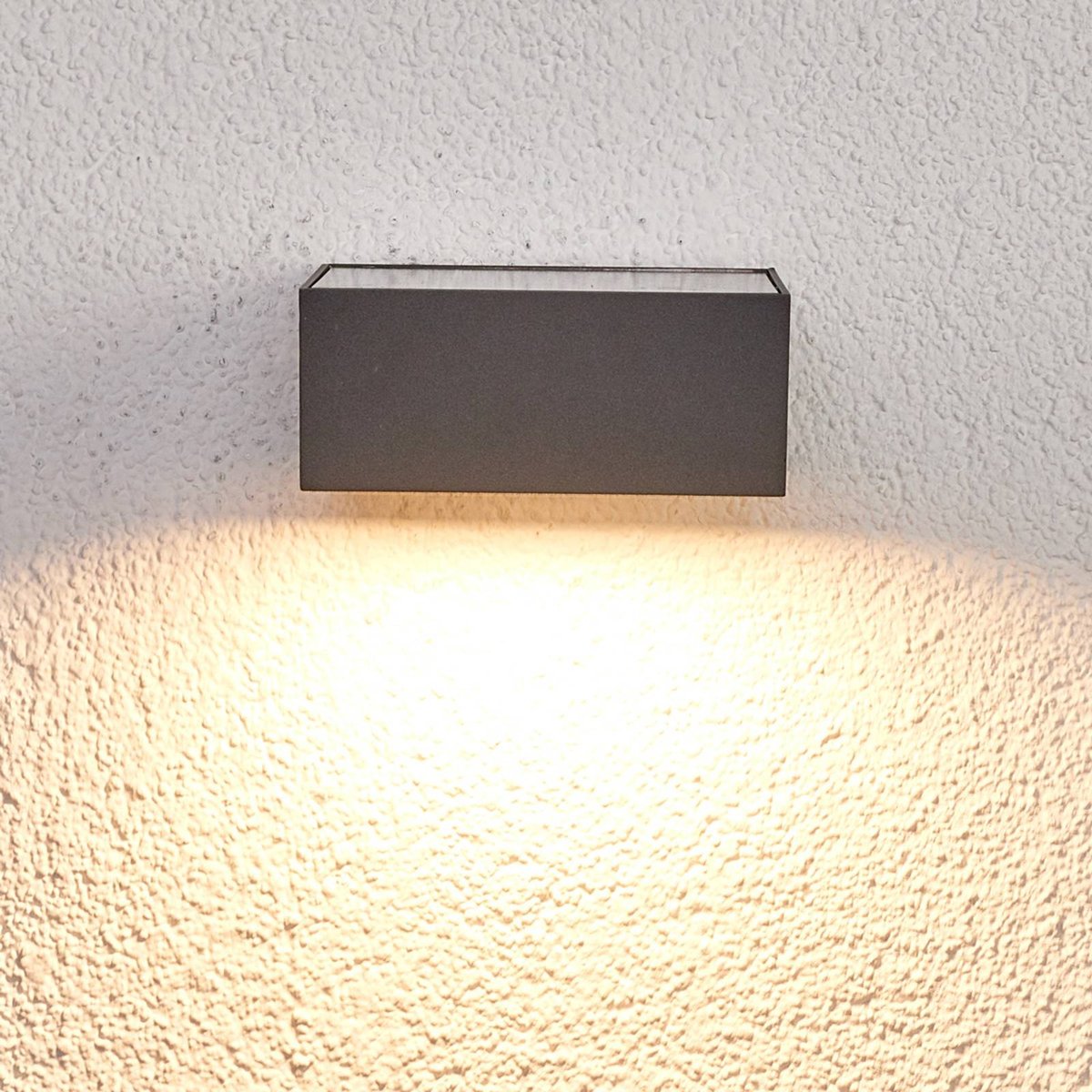 Lampe solaire extérieure en aluminiumLED gris graphite, blanc, LUCANDE