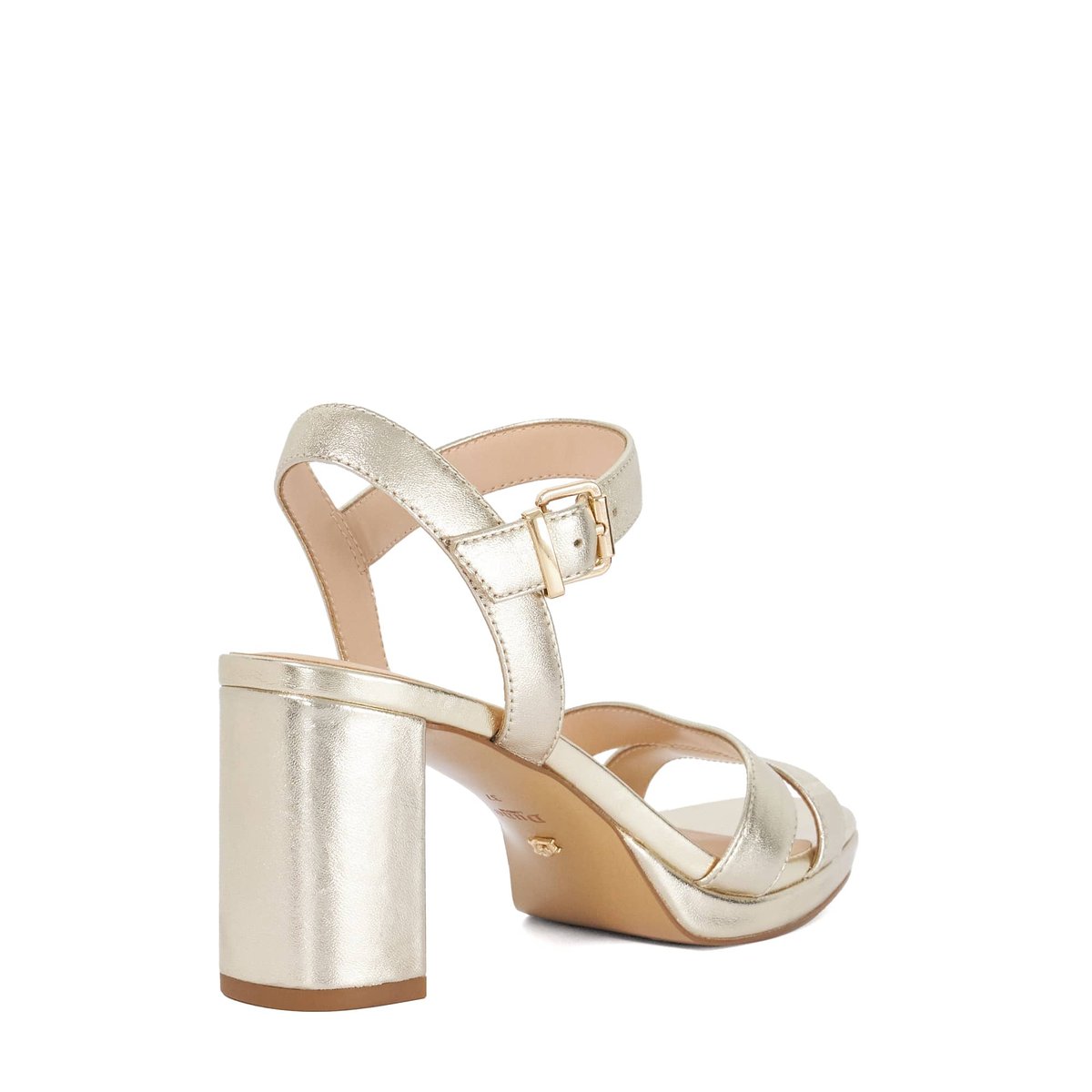 Sandales à plateformes et talons carrés - Wide Fit MANIFESTING gold-leather, DUNE LONDON