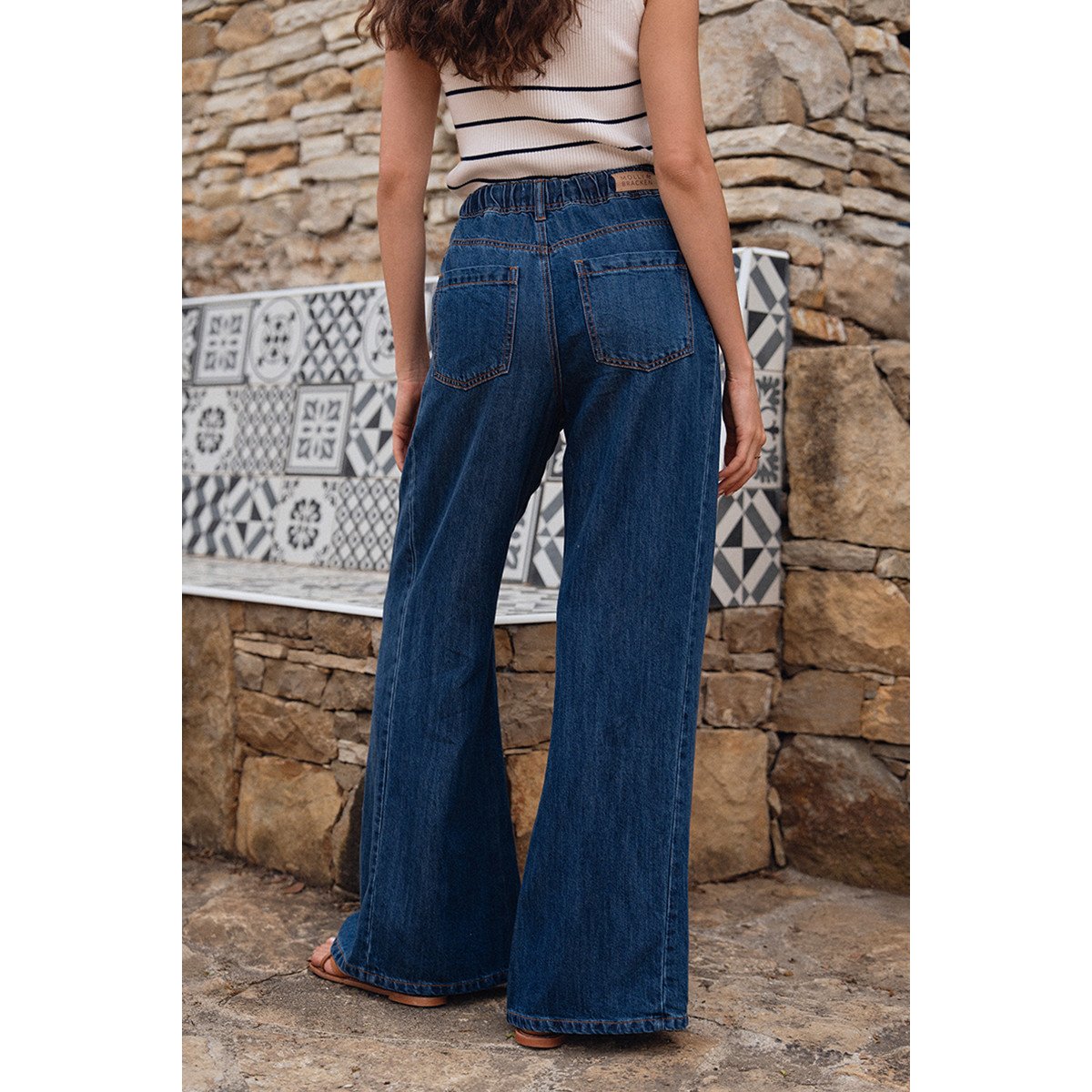 Jean baggy à cordon denim blue, MOLLY BRACKEN