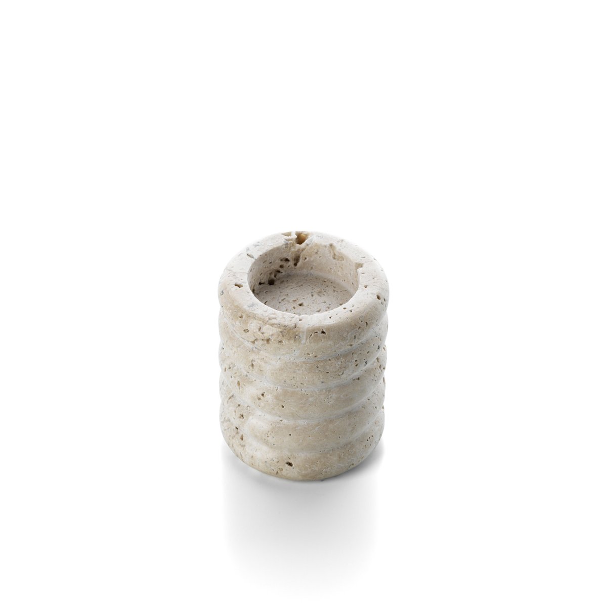 Bougeoir en travertin TRAVERTINE RIPPLE beige, BAZAR BIZAR