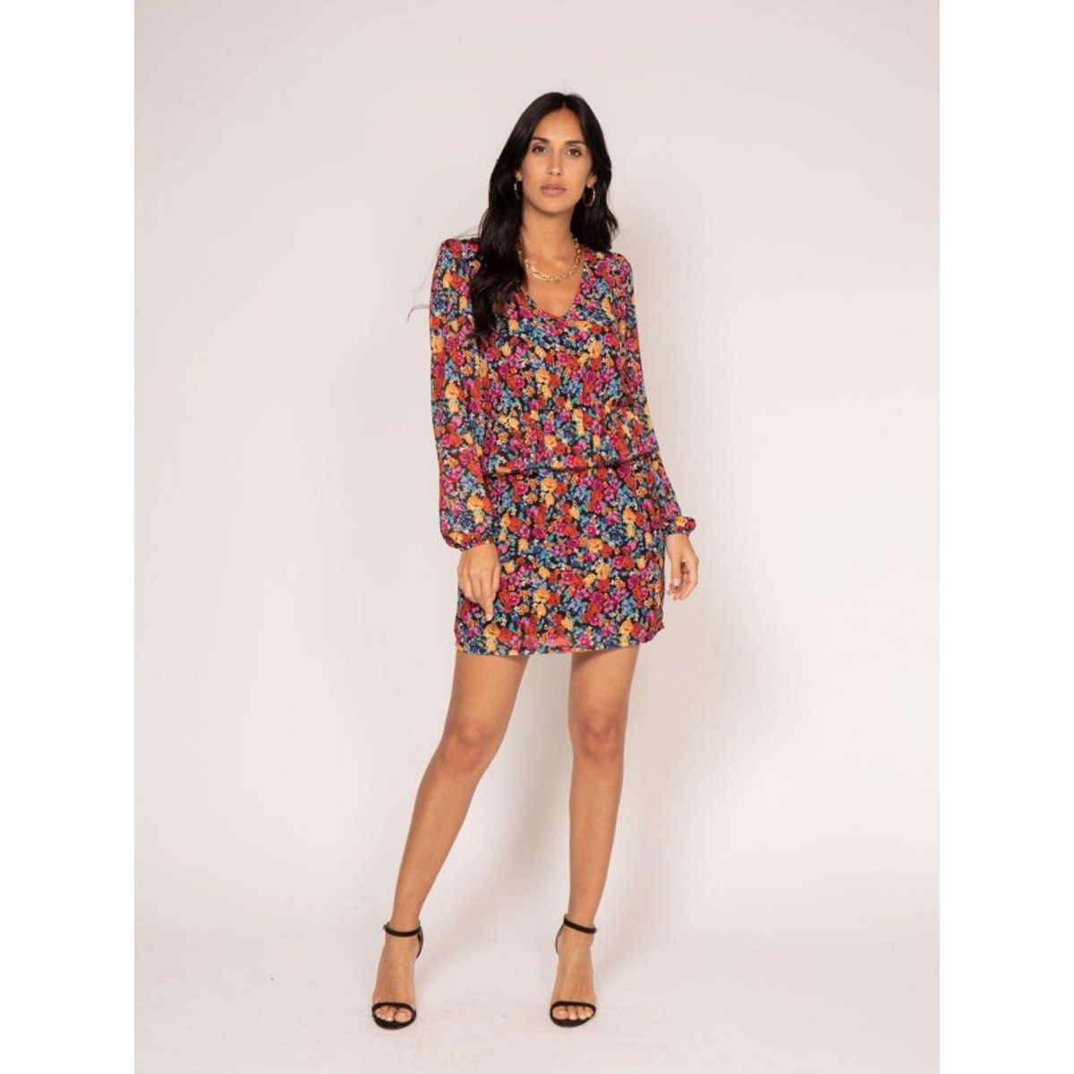 Robe Courte Motifs Imkie noir, DONA LISA