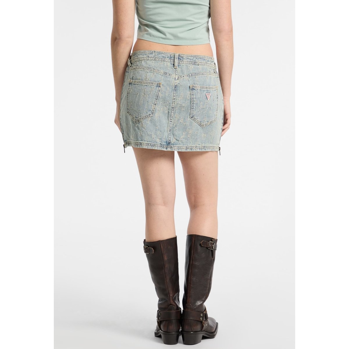 Mini-Jupe En Jean gris, GUESS