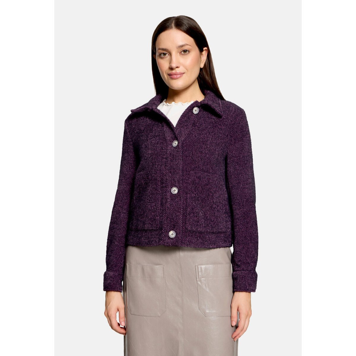 Veste casual à poches plaquées dark dahlia, CARTOON