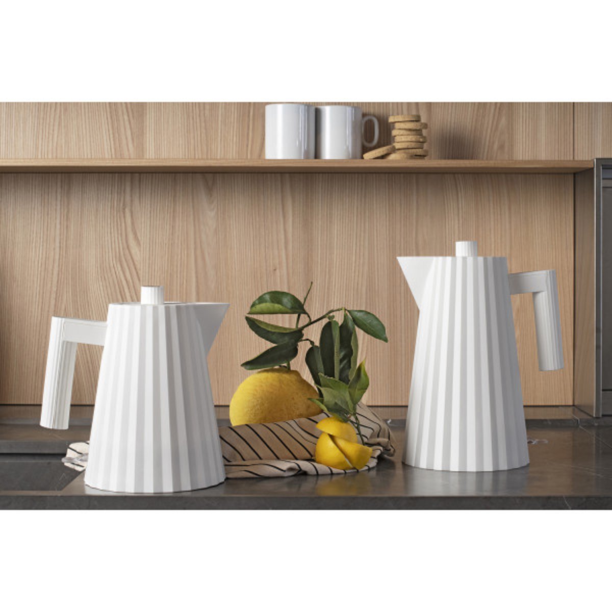 Bouilloire électrique plissé blanc 1l blanc, ALESSI