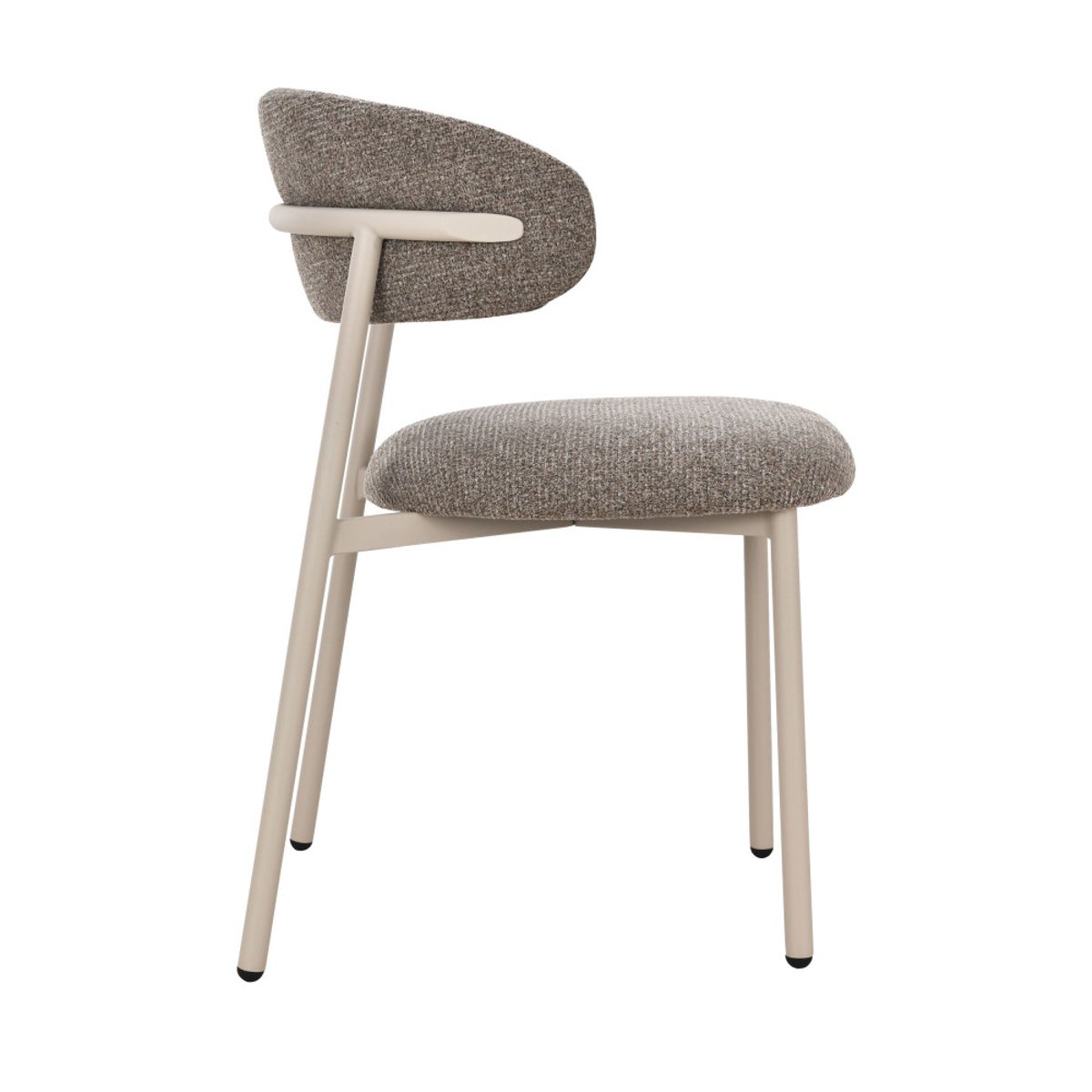 Lot de 2 chaises en tissu pieds beiges- ARIA marron chiné, DRAWER