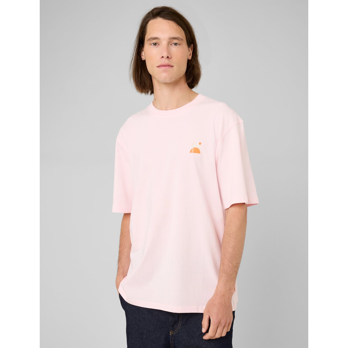 T-shirt imprimé devant / dos rose pâle, BZB