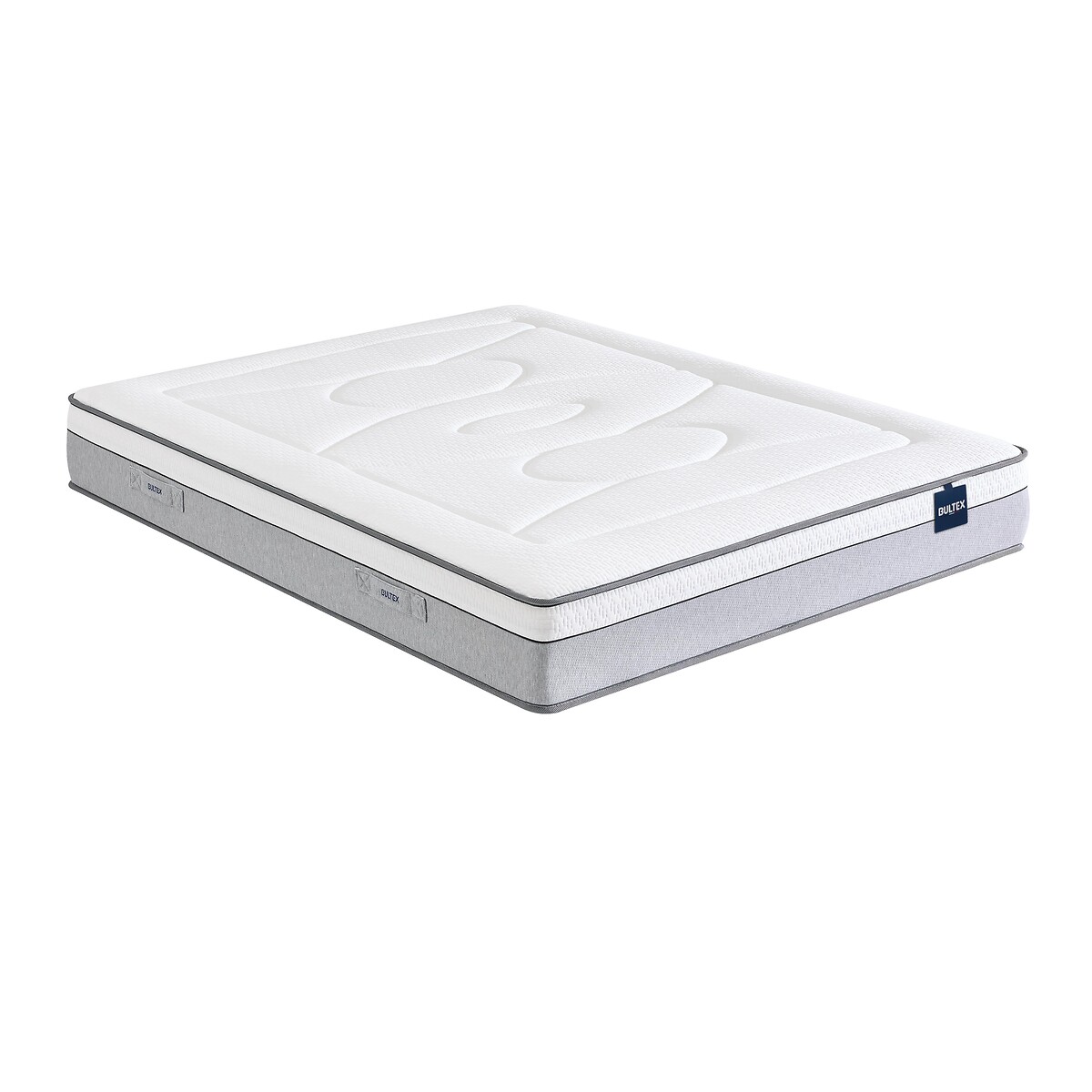 Colchão híbrido, molas ensacadas e espuma BULTEX, apoio firme, RESTORE branco/cinzento, BULTEX