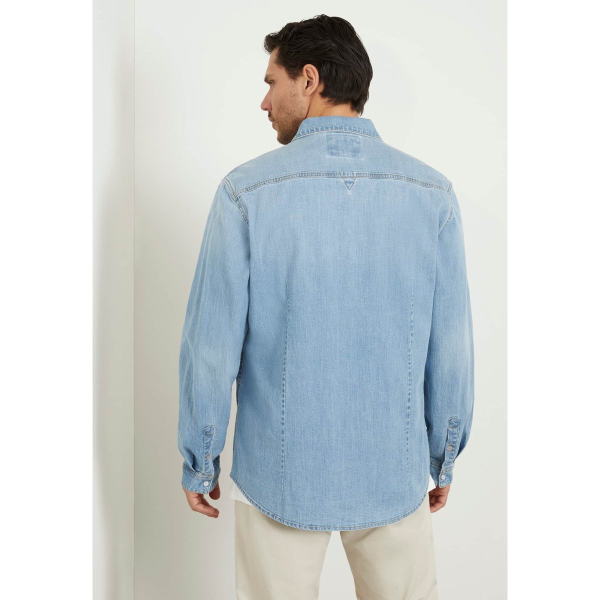 Chemise En Jean Coupe Slim bleu ciel, GUESS