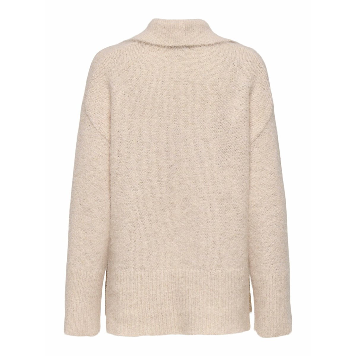 Pull manches longues col polo ecru, ONLY