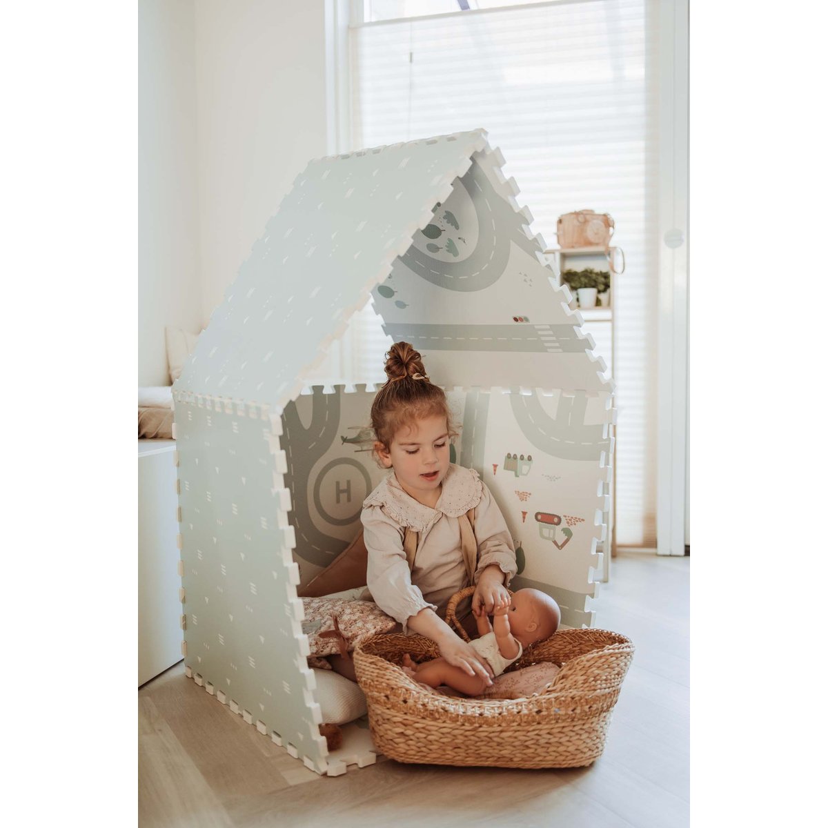 play&go - tapis puzzel, boîte de rangement & mini maison - roadmap multicolor, PLAY ET GO