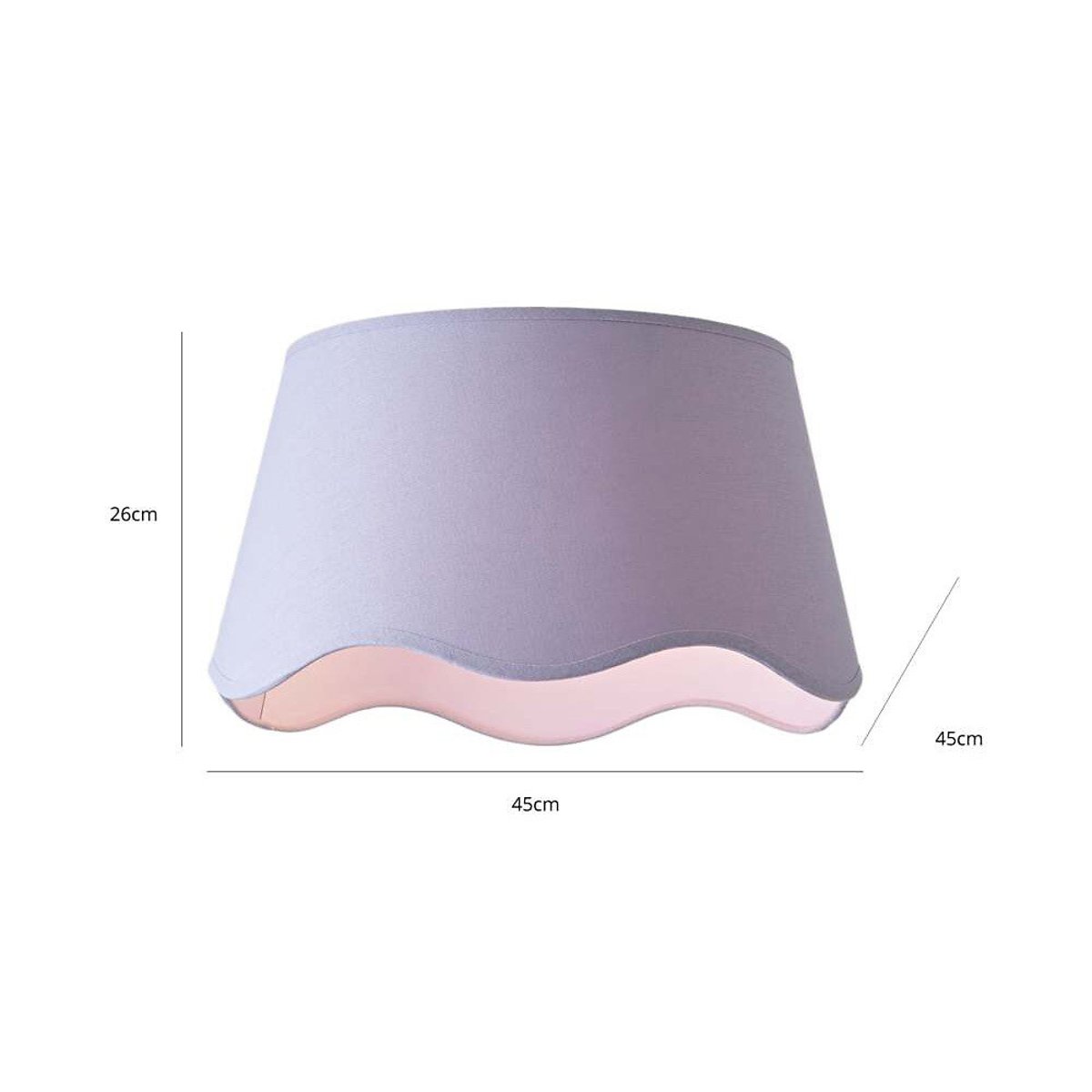 45cm Marina Scalloped Bottom Linen Shade light lilac, SO'HOME