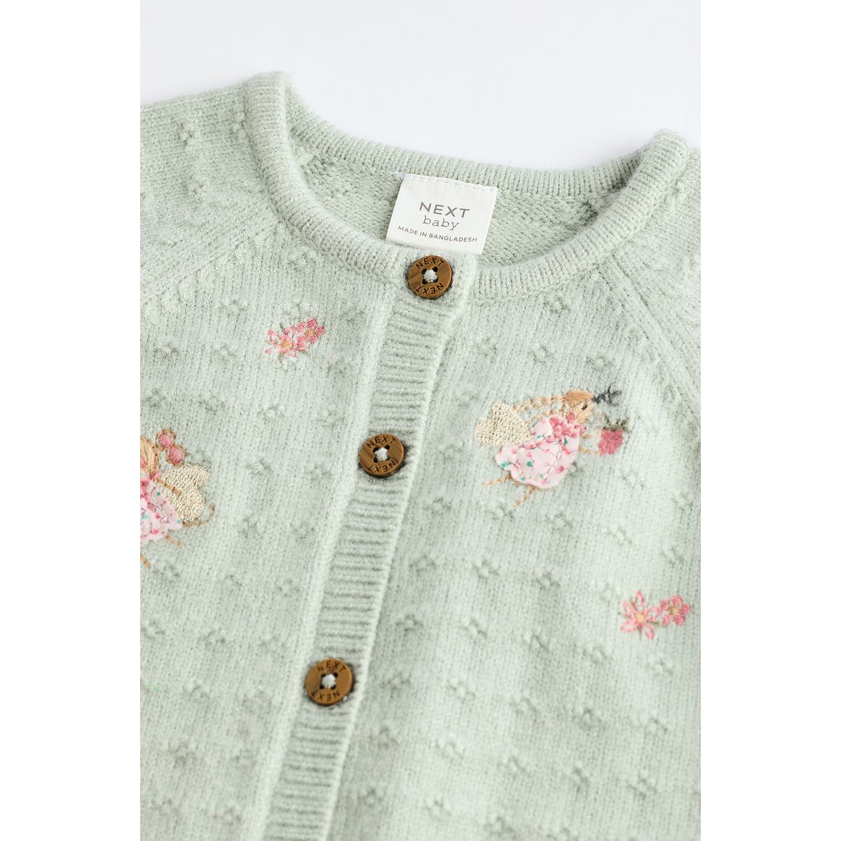 Cardigan brodé fée brodée vert sauge, NEXT
