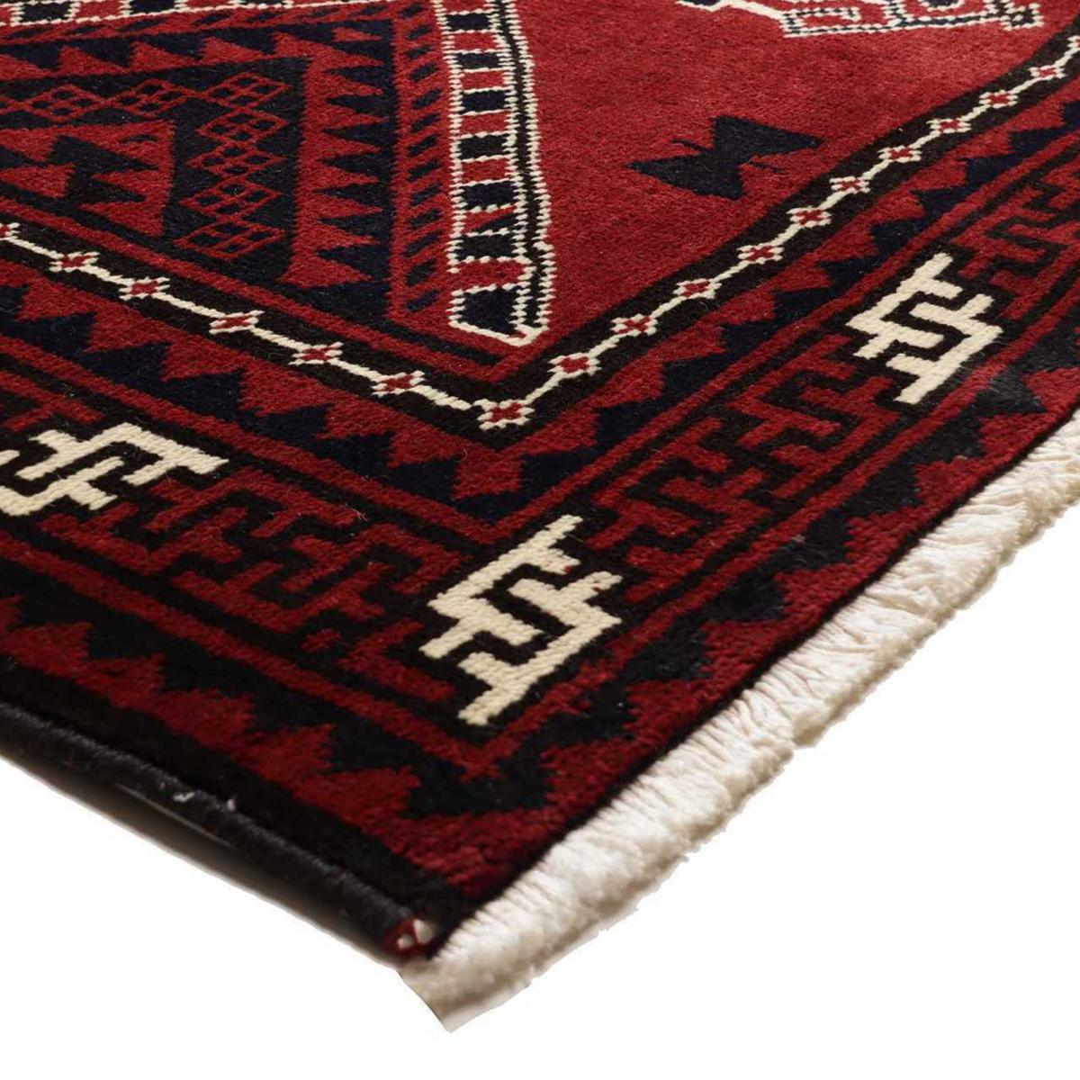 Tapis d'orient, motif oriental, noué à la main en laine, LORI 1 rouge, crème, noir, UN AMOUR DE TAPIS
