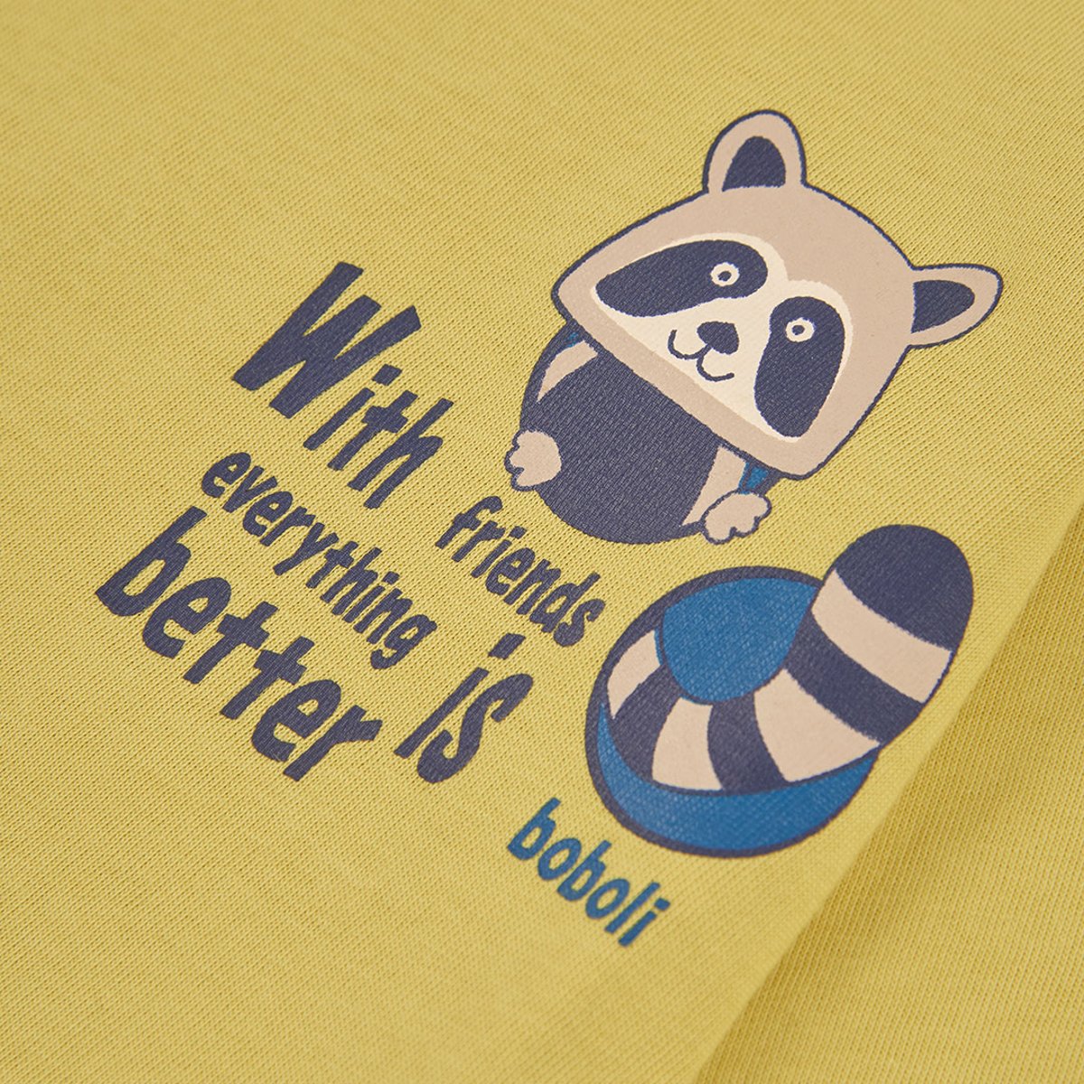 T-shirt garçon imprimé raton laveur jaune, BOBOLI