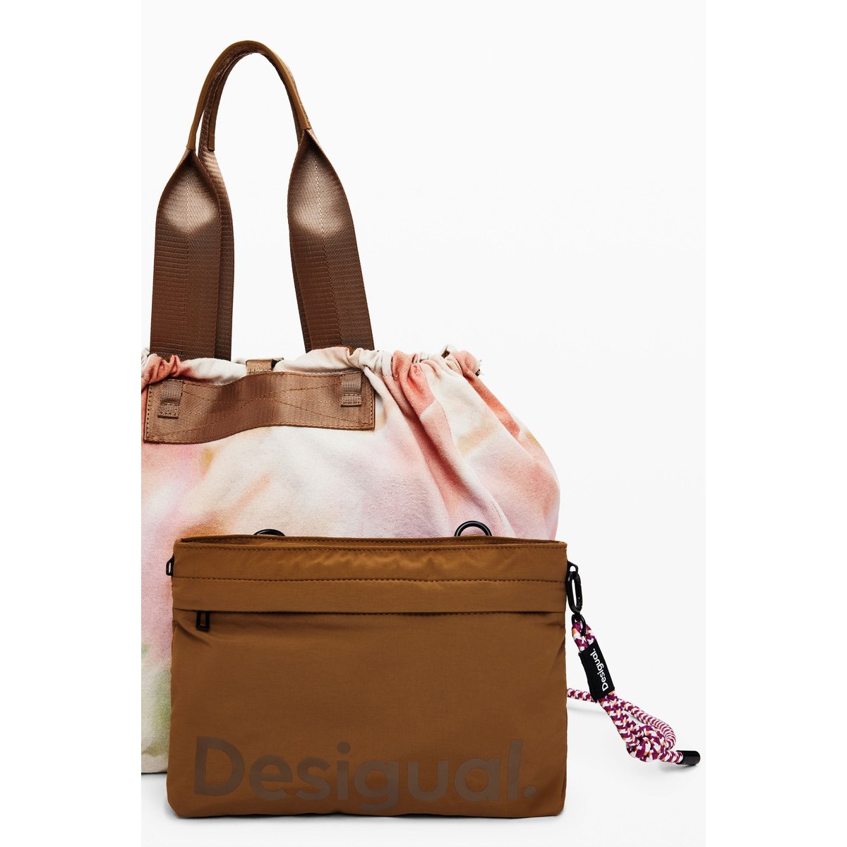 Sac en nylon réversible de taille moyenne rouge, DESIGUAL