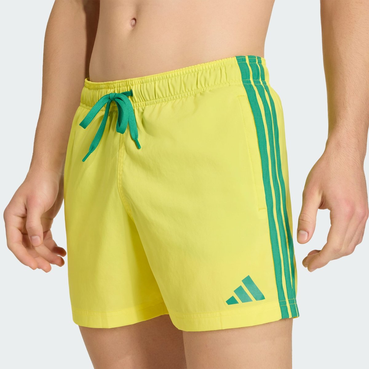 Short De Bain 3 Bandes 12,7 Cm Short De Bain 3 Bandes 12,7 Cm bright yellow / bold green, ADIDAS SPORTSWEAR
