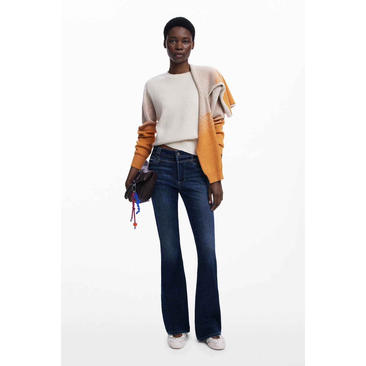 Pull dégradé blanc, DESIGUAL