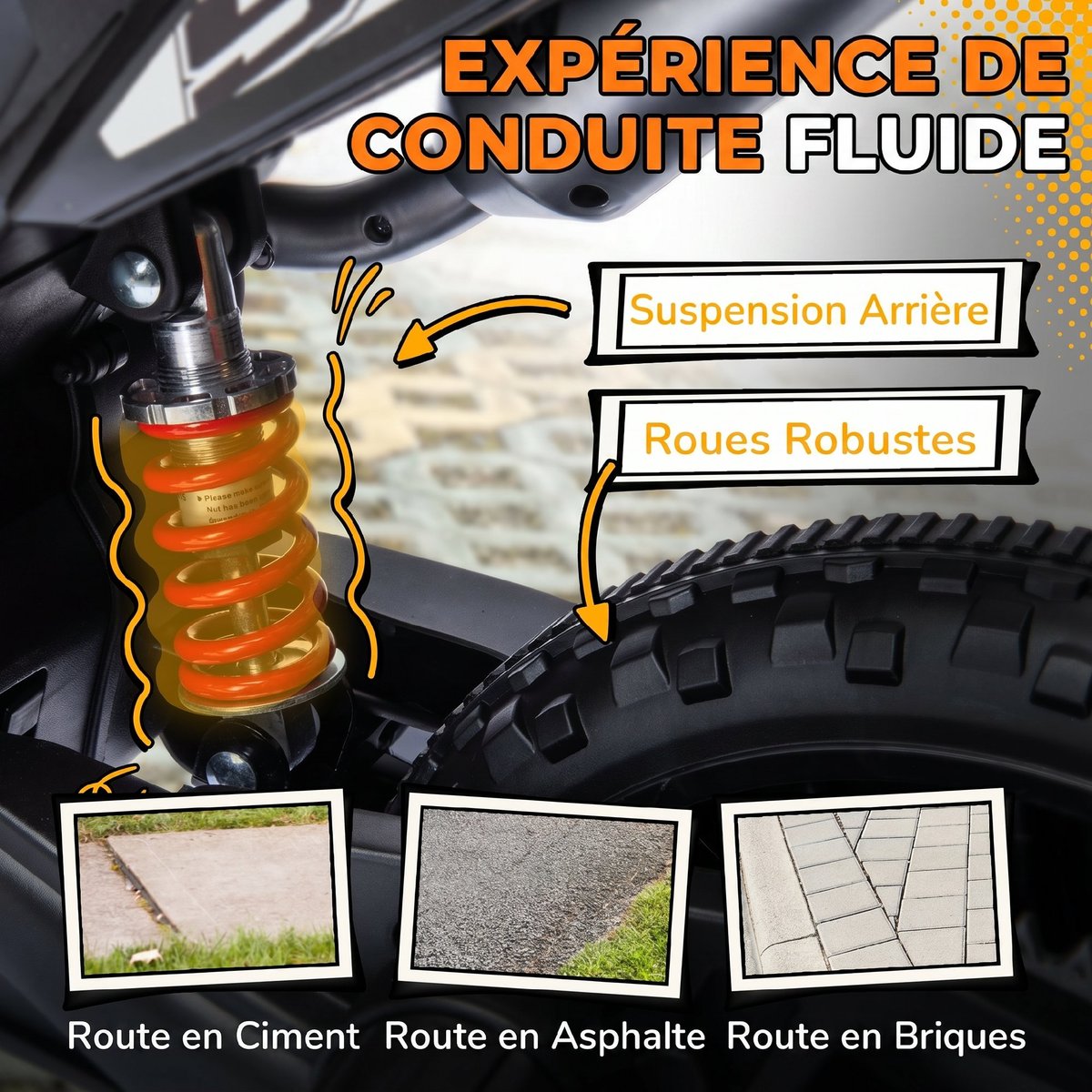 Moto électrique à conducteur assis PP Jaune jaune, AIYAPLAY