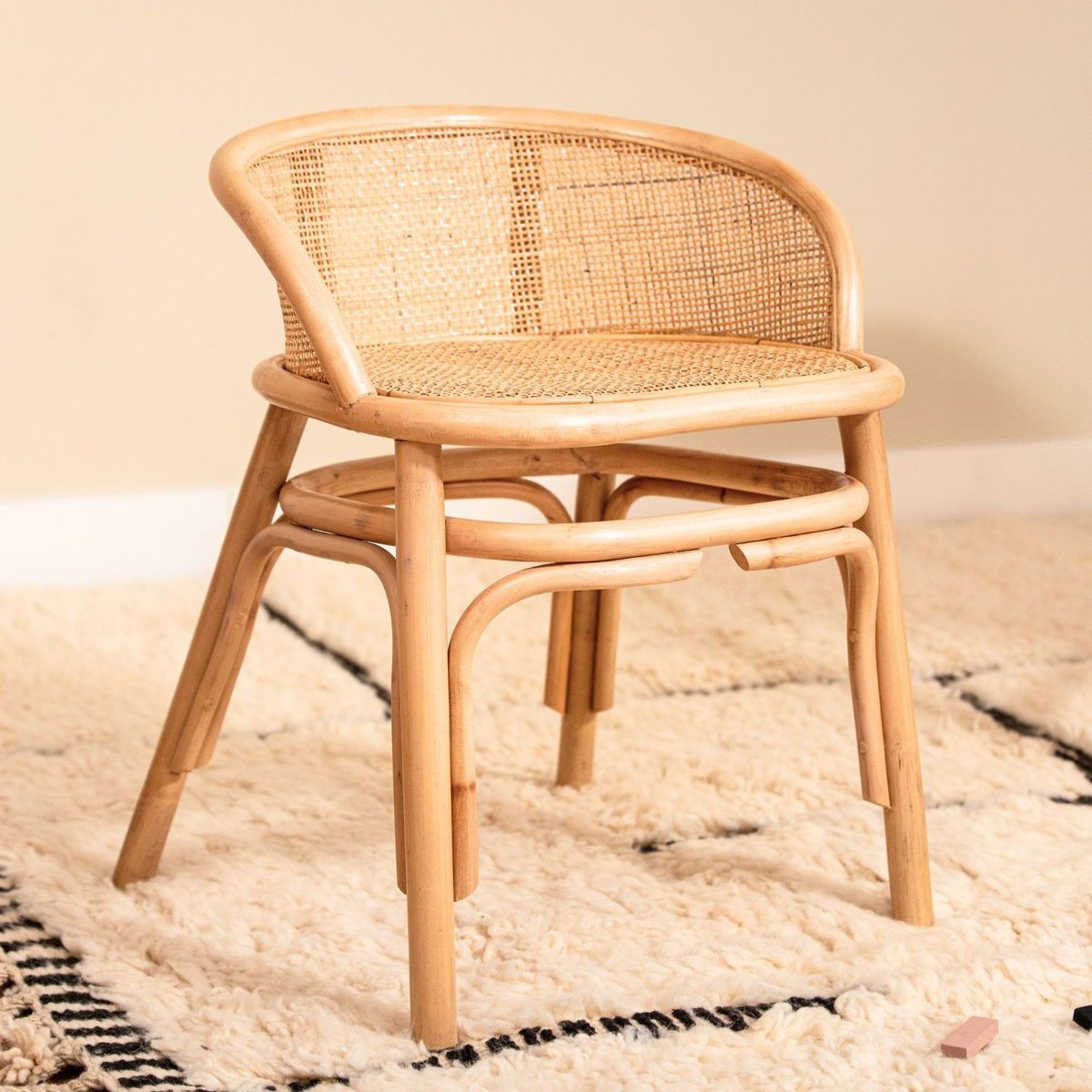 Chaise junior rotin et cannage - PALM naturel, SAUDARA COLLECTIONS