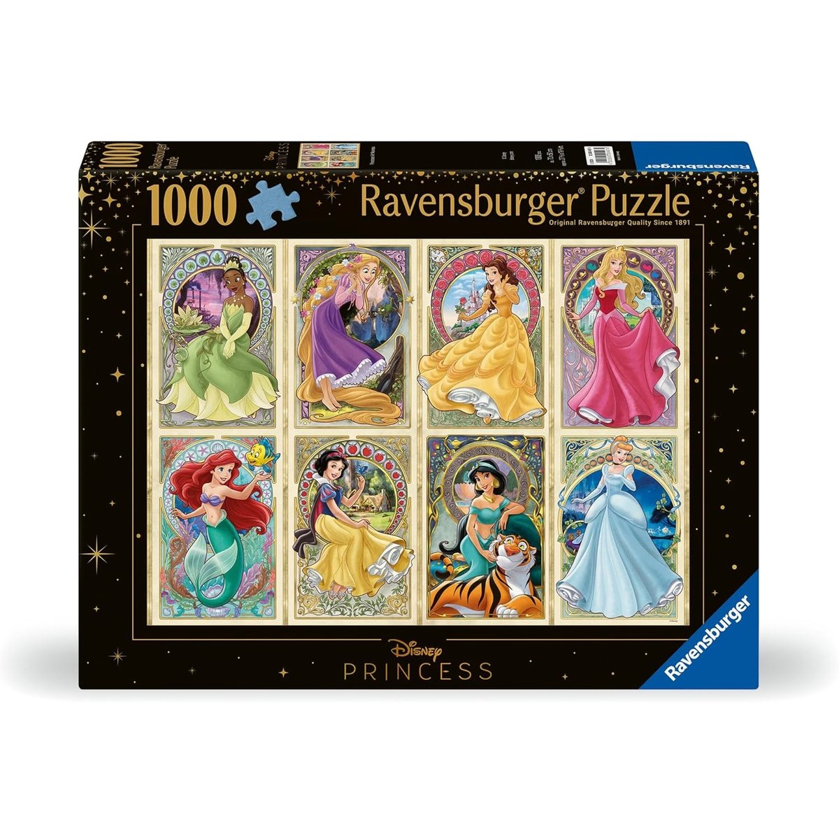 Puzzle Disney Princesses Art 1000 pièces noir, RAVENSBURGER