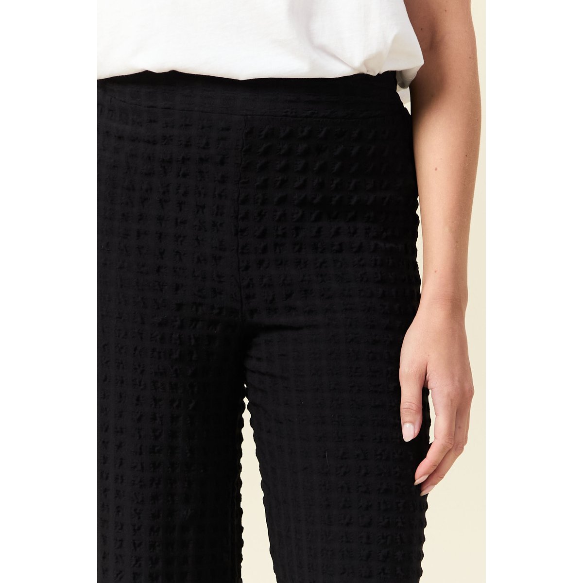 Pantalon loose taille haute fluide noir, BONOBO