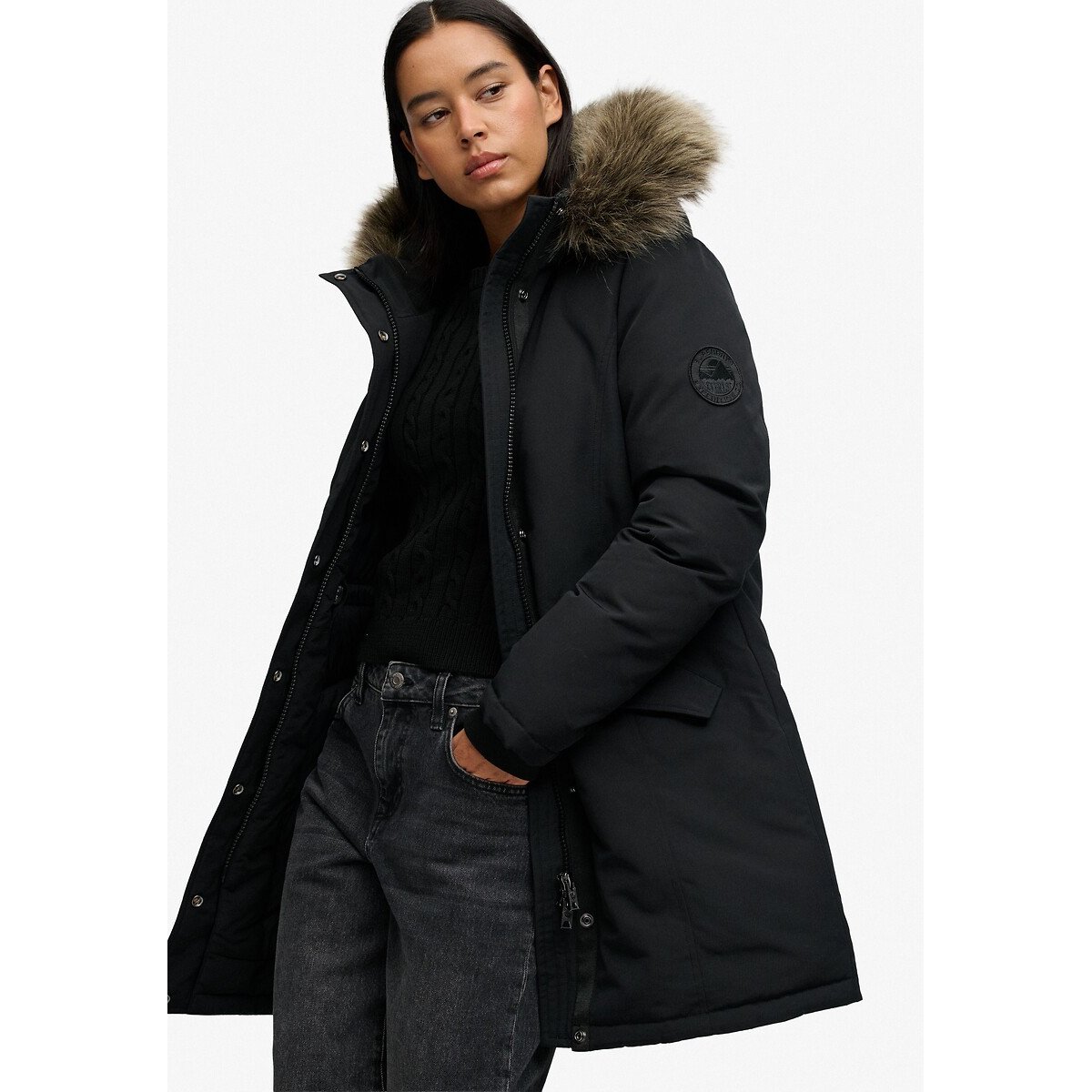 Parka à capuche Everest noir, SUPERDRY
