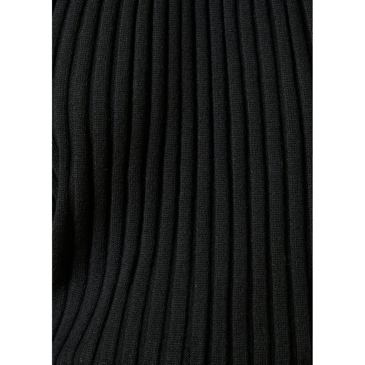 Pull en maille plissée manches longues noir, LA FEE MARABOUTEE