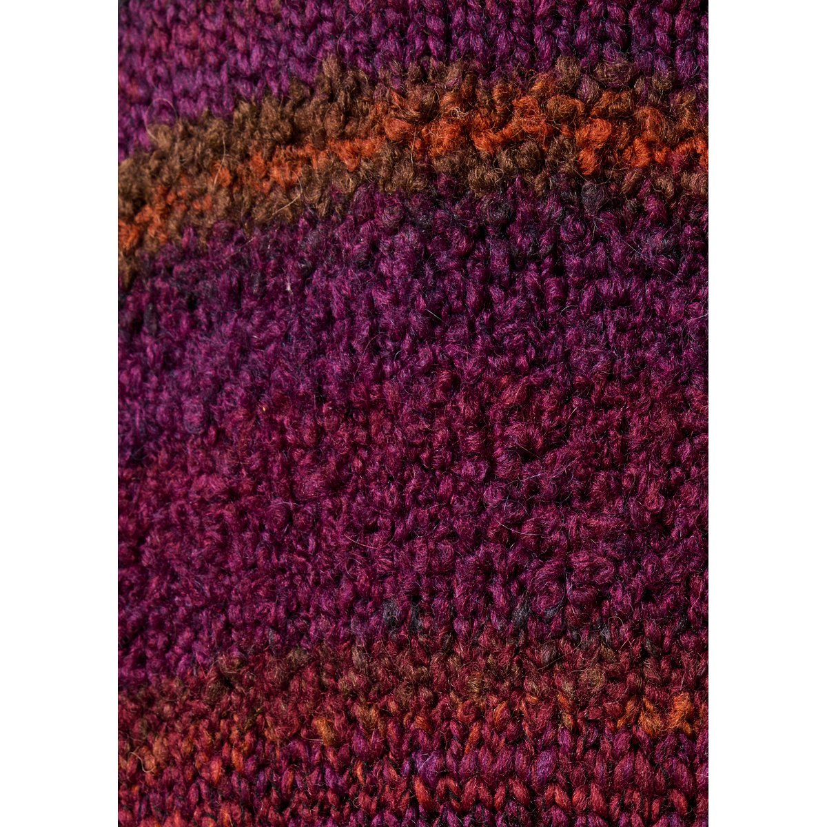 Pull manches longues col rond rayé bordeaux, LA FEE MARABOUTEE