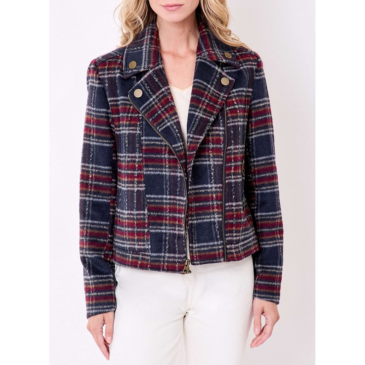 Veste courte en lainage MAJDI bleu wakisa, LA FIANCÉE