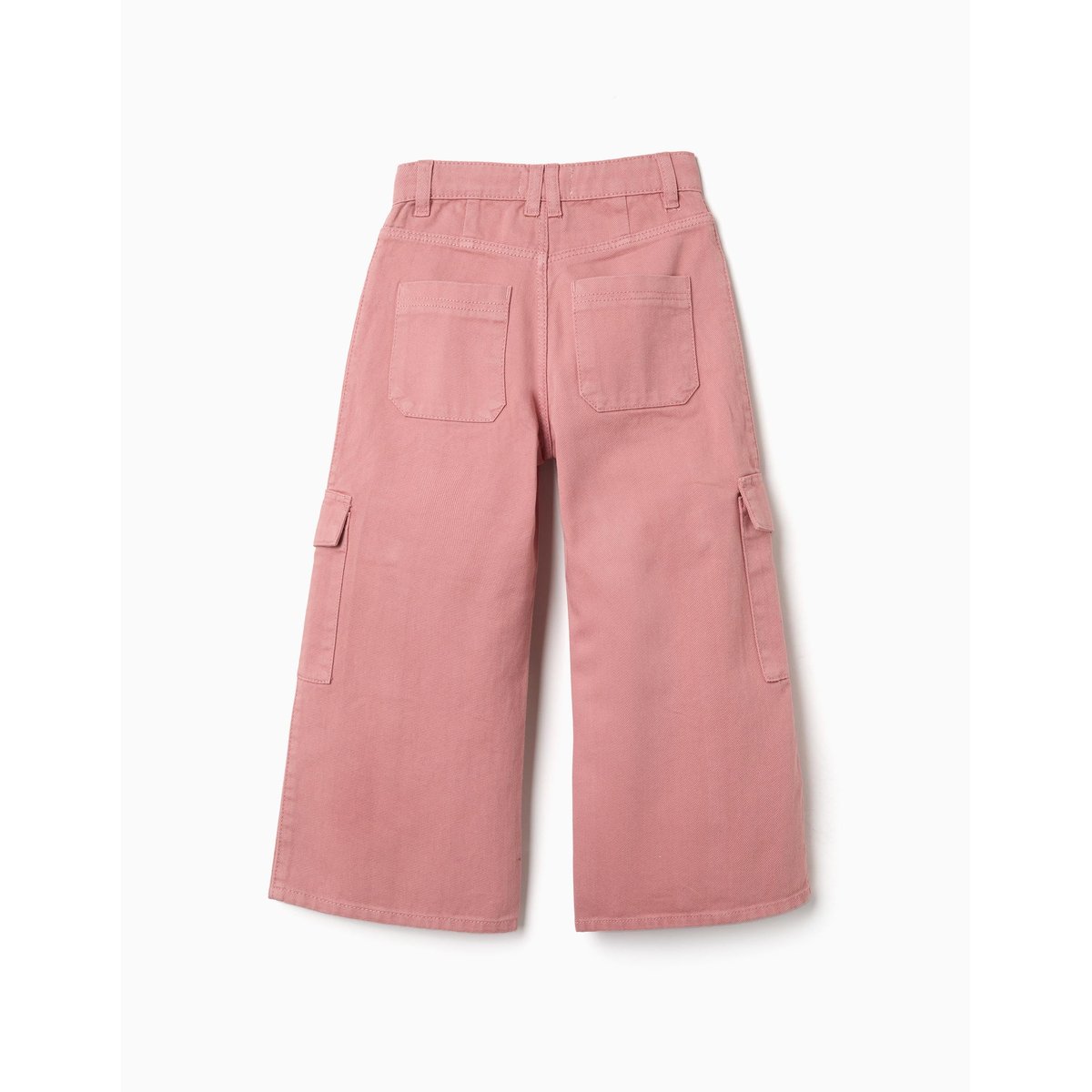 Pantalon en sergé à jambe large avec poches cargo rose, ZIPPY