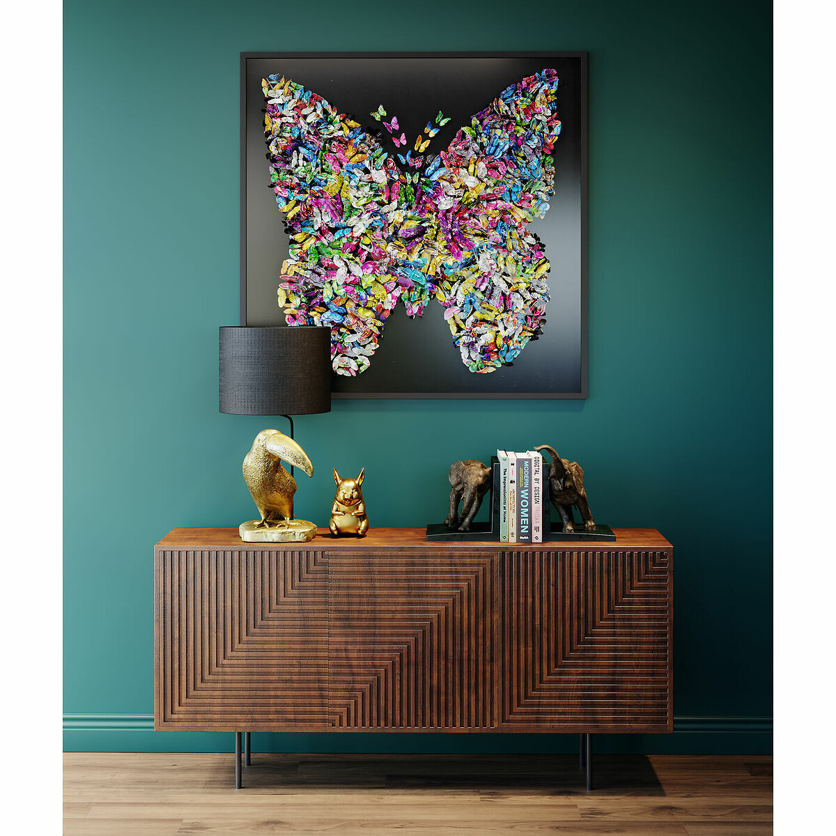 Cornice decorativa Farfalla 120x120cm nero , KARE DESIGN