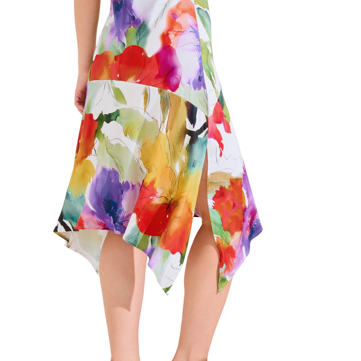 Robe estivale mi-longue sans manches ROMA blanc, LISCA