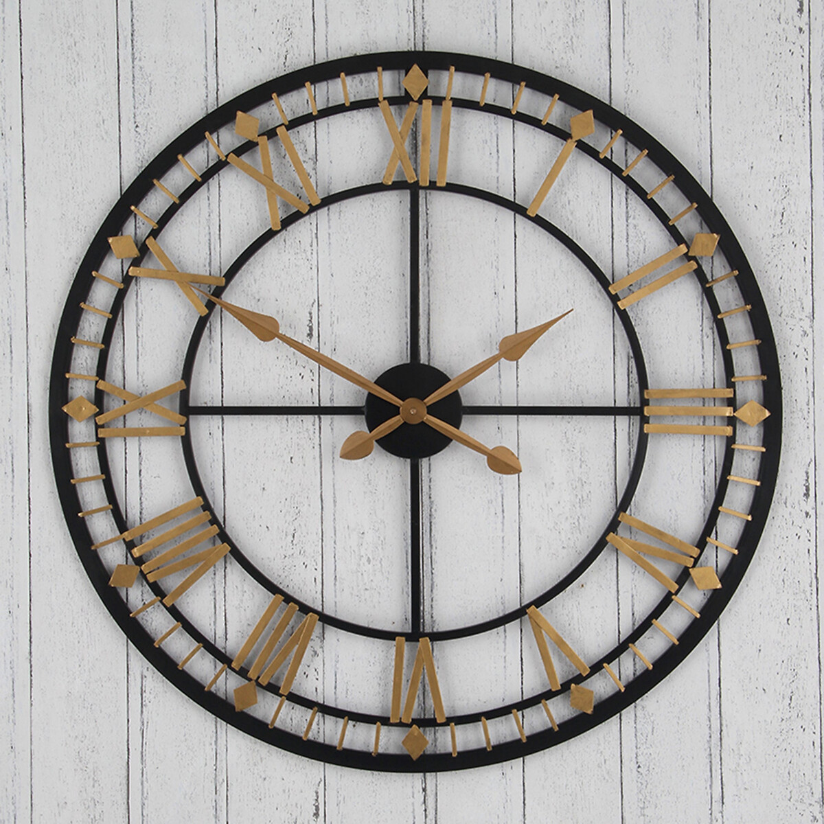 80cm Antique Bronze and Gold Metal Wall Clock aged bronze, ÉDITÉ