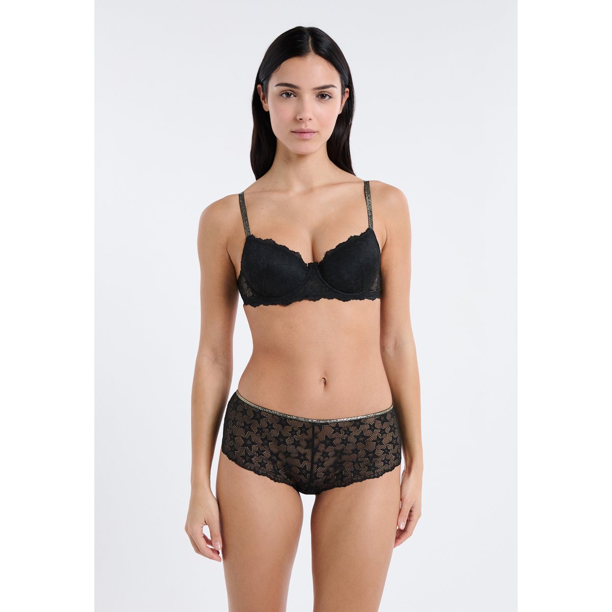 Soutien-gorge N.4 - Le coques fines irisées à détails étoile ETOILE noir, ETAM