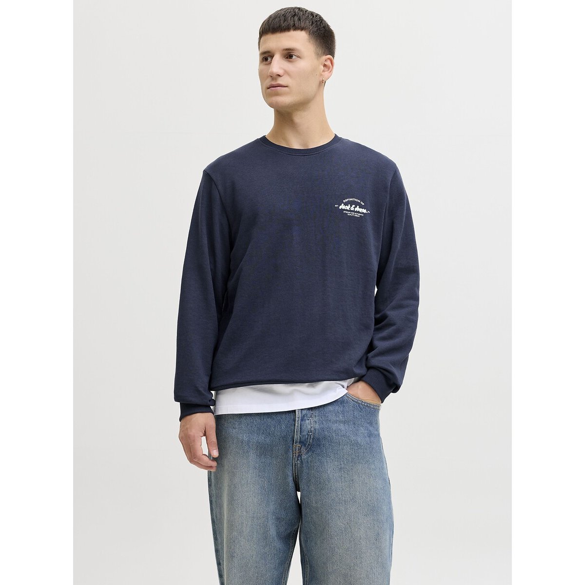 Crew Neck Sweatshirt navy blue, JACK & JONES