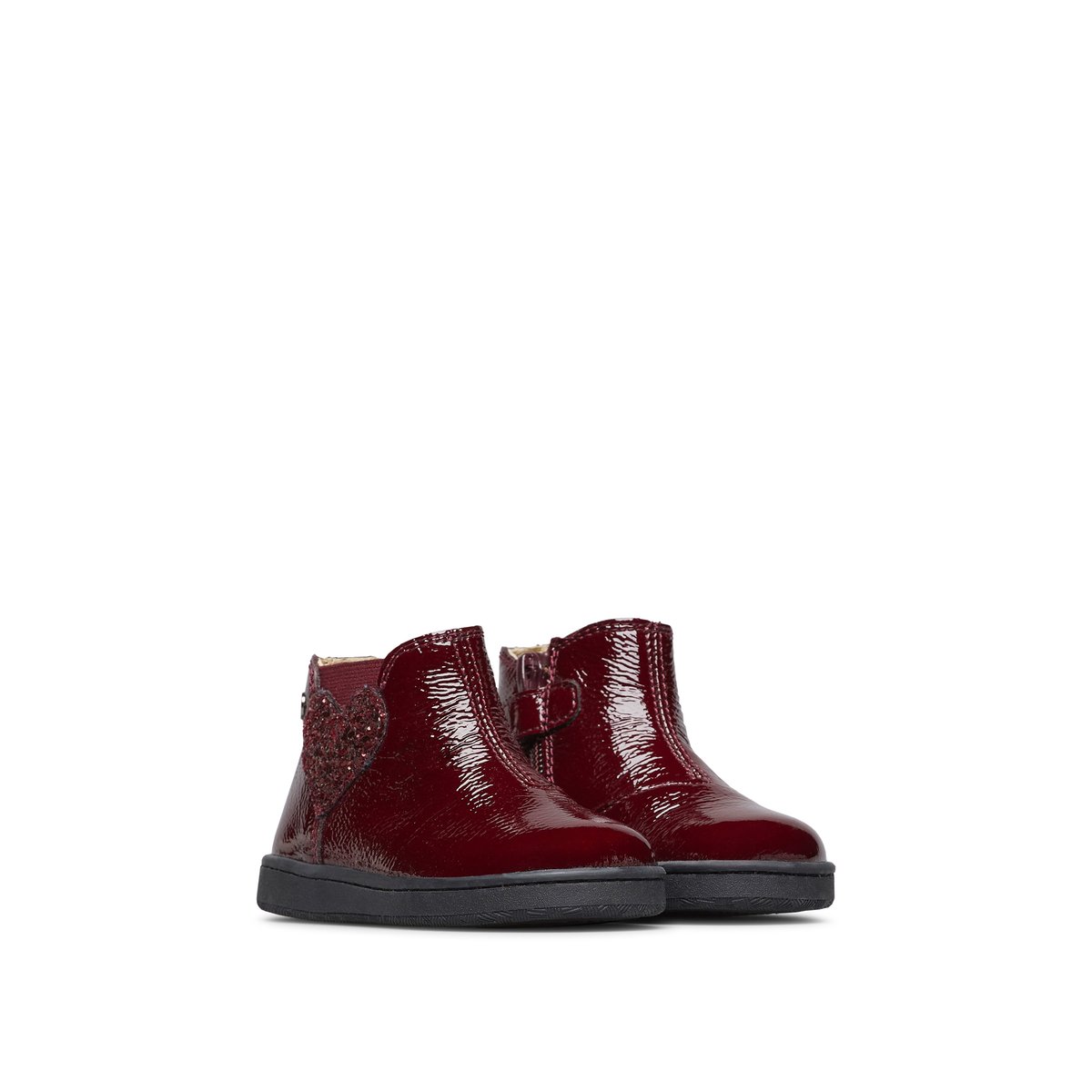 Chaussures premiers pas en cuir verni GLARNY HIGH 2 bordeaux-, NATURINO