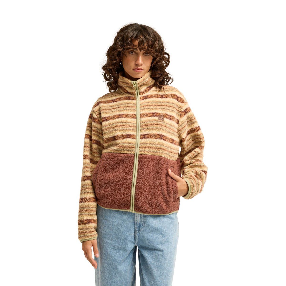 Polaire zippée en sherpa ROCK JETTY marron espresso, BILLABONG