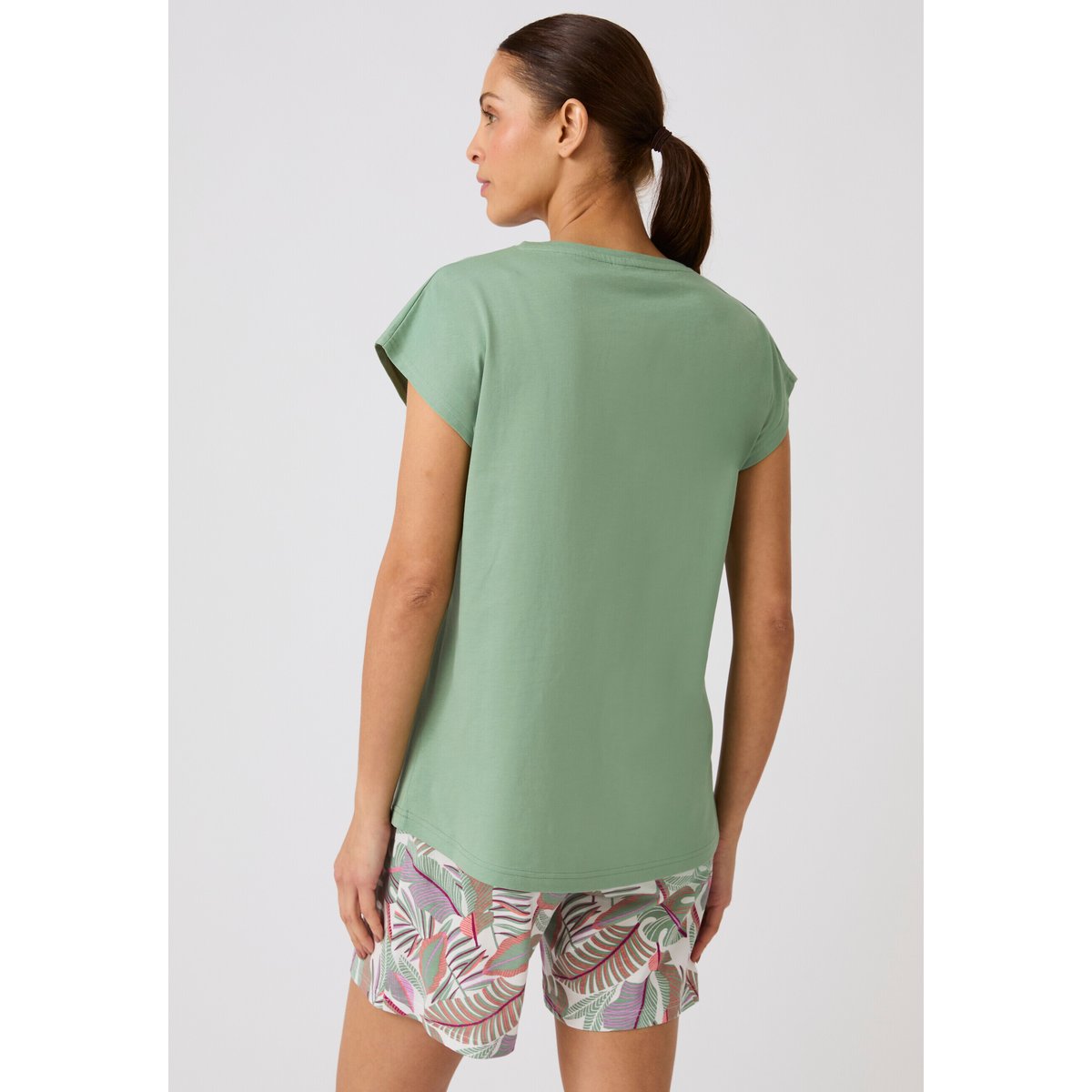 T-shirt de pyjama en pur coton gris, DAMART