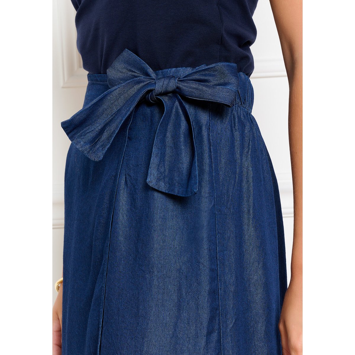 Jupe portefeuille Tencel dark blue, LOLALIZA