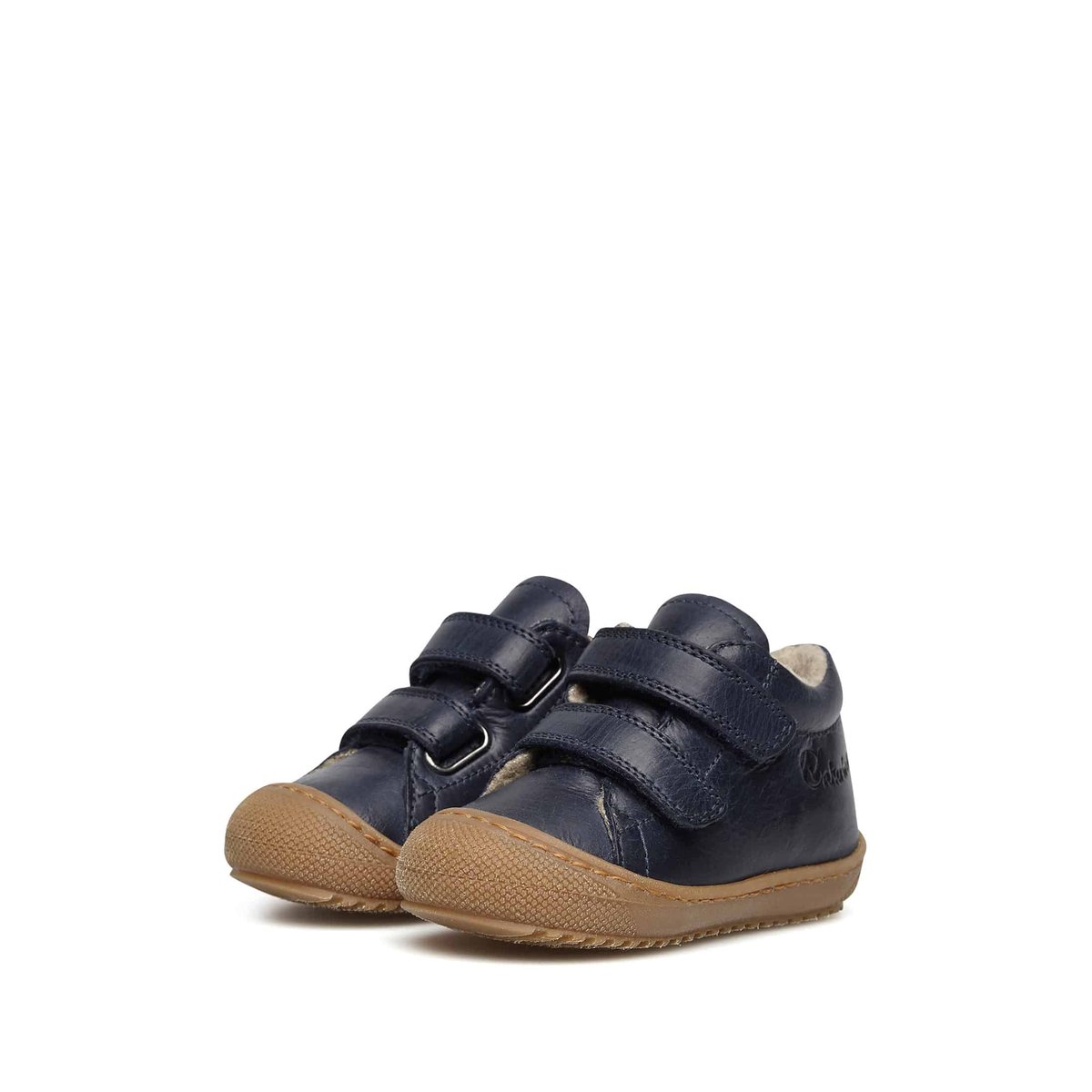 Chaussons Premiers Pas, Doublés En Laine Racoon Vl marine, NATURINO