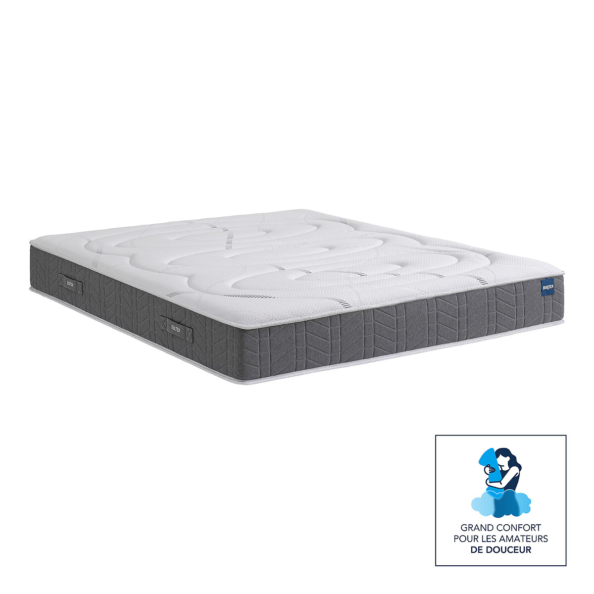 Materasso schiuma BULTEX Nano 25 cm, Ultimum bianco/grigio fumo, BULTEX