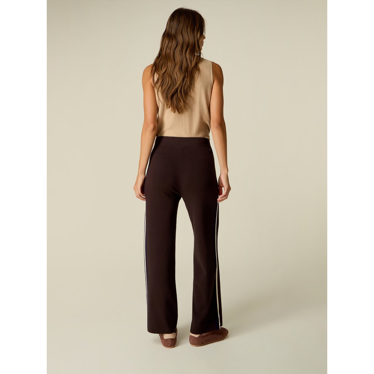 Pantalon palazzo marron, OLTRE