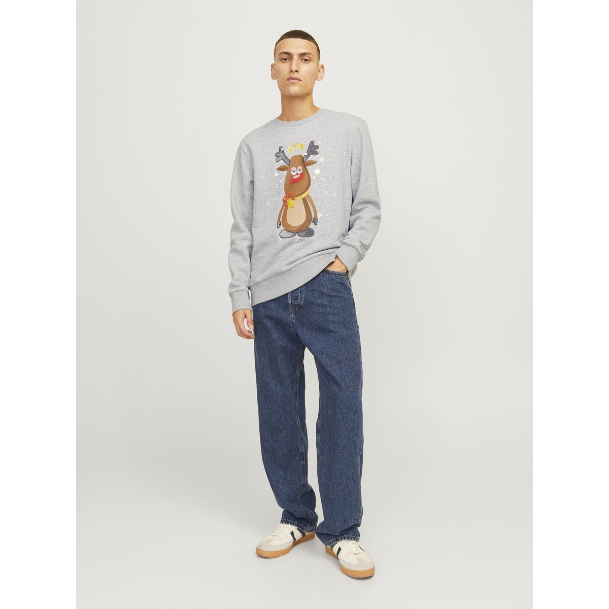 Sweat-Shirt grise - light grey melange, JACK & JONES