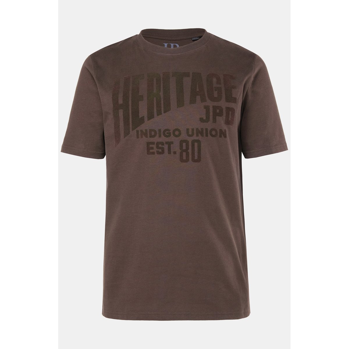 T-shirt à manches courtes, imprimé poitrine marron foncé, JP1880